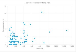 Seroprevalence by herd size